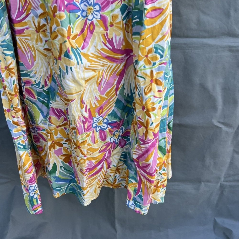 Le Bain Par Molly Bracken Button Front Floral Tropical Midi Sun Dress L Casual - Picture 7 of 8